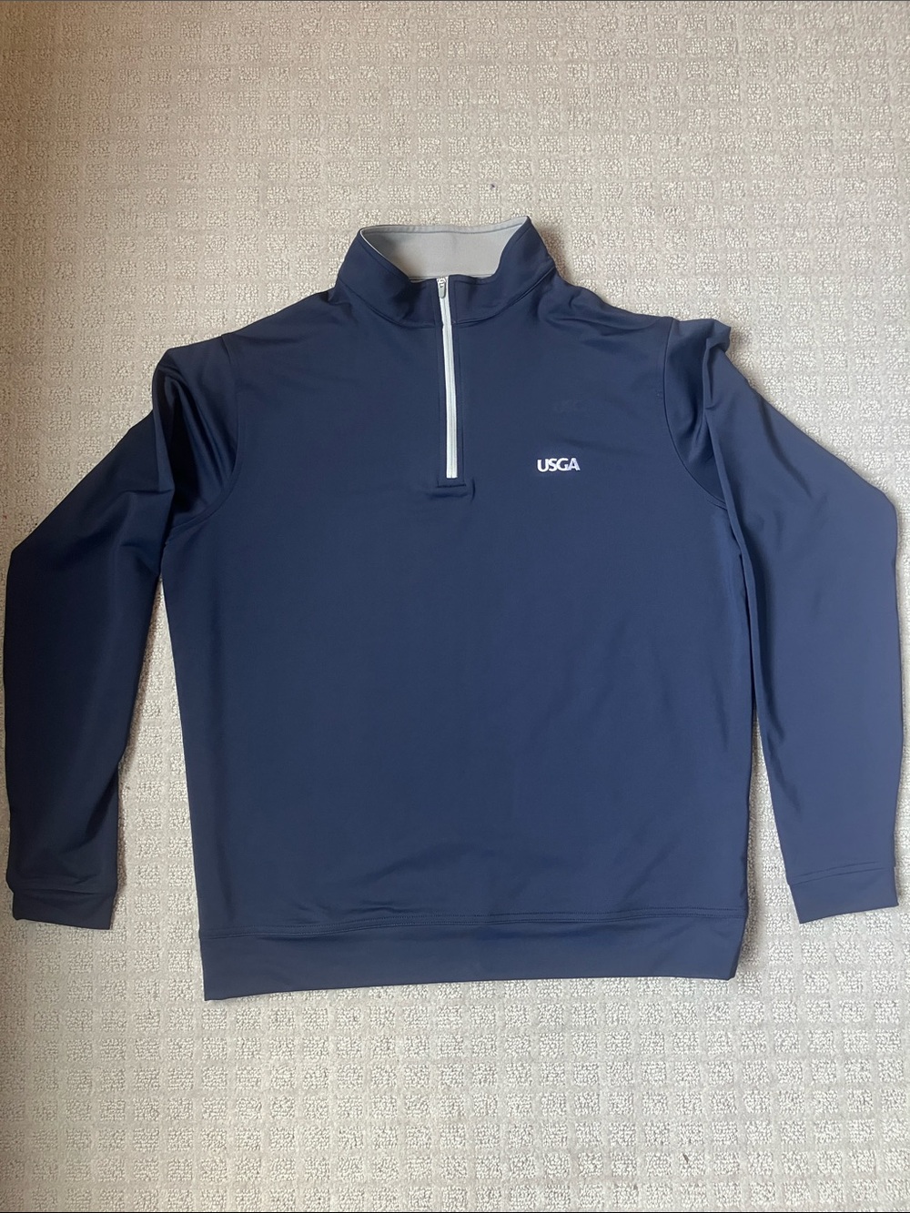 Peter Millar Navy Quarter-Zip Performance Pullover - M